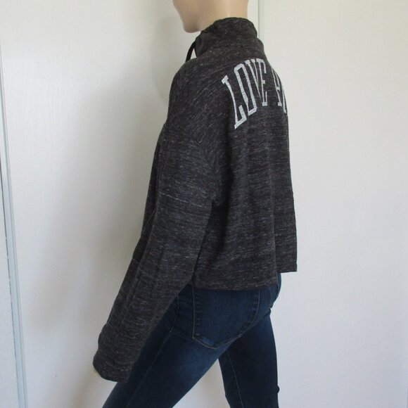 PINK Victorias Secret Crop Top Size Medium Black Pullover - Picture 6 of 11